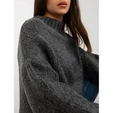 Fashion Hunters Dark gray loose knitted oversize dress RUE PARIS Cene