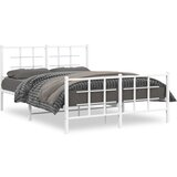  The Living Store Kovinski posteljni okvir z vzglavjem in vznožjem bel 140x190 cm - Posteljni Okvir, (21500088) | Shoptok.si