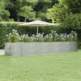 vidaXL Vrtna sadilica srebrna 447x140x68 cm od čelika obloženog prahom | shoptok.hr