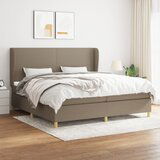 The Living Store Box spring postelja z vzmetnico taupe 200x200 cm blago - Box Spring Postelja, (21438763) | Shoptok.si