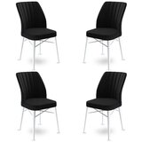 Hanah home Flex - Black, White BlackWhite Chair Set (4 Pieces) | ePonuda.com