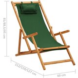  Sklopiva stolica za plažu od drva eukaliptusa i tkanine zelena | shoptok.hr
