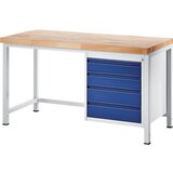 RAU delovna miza z ogrodjem, 4 predali velikosti l, globina 700 mm, širina 1000 mm | Shoptok.si
