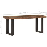 vidaXL Klop 110 cm iz trdnega predelanega lesa in jekla | Shoptok.si