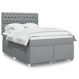vidaXL Krevet box spring s madracem svjetlosiva 160x200 cm tkanina Cijene