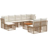  Set vanjskih sofa 10 kom. Prirodna i krema bijela Poliester | shoptok.hr