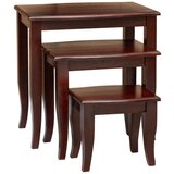  Nesting bočni stolovi 3 pcs Smeđa Čvrsto mahagonijsko drvo | shoptok.hr