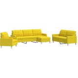  4-dijelni set sofa s tabureom svjetložuti od tkanine | shoptok.hr