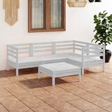 Maison Chic Seti vrtnega pohištva - Vrtna garnitura - Vrtni pohištvo set 5-delna trdna borovina bela, (21816945) | Shoptok.si