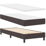  Postelja z vzmetnico z vzmetnico Temno rjava 80 x 200 cm blago, (5000126392) | Shoptok.si
