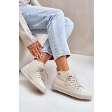 Big Star Insulated corduroy sneakers women's Big Star Hi-Poly system beige | shoptok.hr