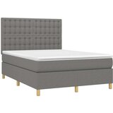  Box spring posteljni z vzmetnico temno siv 140x190 cm blago, (20735923) | Shoptok.si