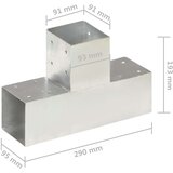  Spojnici za stupove u T-obliku 4 kom pocinčani metal 91 x 91 mm | shoptok.hr