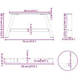 Noge za klub stolić A-oblika 2 kom Bijele 70 x (30-31) cm Čelik | shoptok.hr