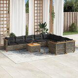  10-dijelni set vrtnih sofa od poliratana s jastucima sivi | shoptok.hr