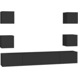 Furnova Komplet TV omaric 6-delni črna iverna plošča, (21923429) | Shoptok.si
