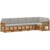 vidaXL Kotna sedežna garnitura z blazino 5 pcs Naravna in svetlo siva, (5000283840) | Shoptok.si