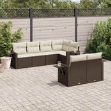  7-dijelni set vrtnih sofa od poliratana s jastucima smeđi | shoptok.hr