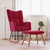  Stolica za ljuljanje s osloncem za noge boja vina baršunasta | shoptok.hr