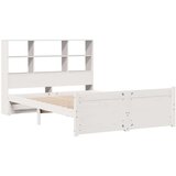 vidaXL Knjižna postelja brez vzmetnice bela 160x200 cm trdna borovina | Shoptok.si