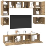  Set TV komoda 8 kom. Umjetnički hrast Konstruirano drvo | shoptok.hr