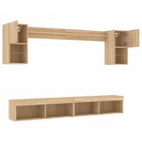  6-dijelni zidni TV elementi s LED svjetlima boja hrasta drveni | shoptok.hr