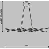 MAYTONI MOD244PL-L50BSK - LED luster na sajli HALO LED/40W/230V, zlatna | Eponuda.com