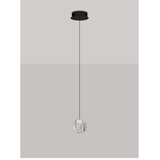 Nova Luce Mat črna kovinska LED zatemnitvena viseča svetilka s senčilom iz akrilnega stekla ø 10 cm Ifos – | Shoptok.si