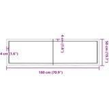  Zidna polica svjetlosmeđa 180x50x(2-4) cm obrađena hrastovina | shoptok.hr