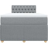 vidaXL Boxspring postelja z vzmetnico svetlo siva 120x190 cm blago | Shoptok.si