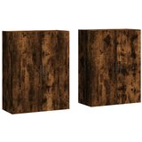 Maison Chic Stenska omarica - Zidna omarica 2 kosa dimljen hrast 69,5x34x90 cm iu1237, (22062752) Cene