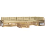 vidaXL Zunanja garnitura za sedenje z blazino 7 pcs Bela in bež, (5000271211) | Shoptok.si