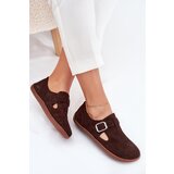 Zazoo Suede Lace-Up Shoes Barefoot Women's With Buckle Patches | shoptok.hr