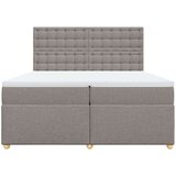  Krevet s oprugama i madracem smeđesivi 200x200 cm od tkanine - Sivo-smeđa 200 x 200 cm gumbi | shoptok.hr