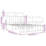 vidaXL Kovinski posteljni okvir z vzglavjem in vznožjem bel 120x190 cm | Shoptok.si