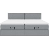 vidaXL Otomanski posteljni okvir z vzmetnicami siv 180x200 cm blago | Shoptok.si