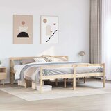  Krevet za starije s uzglavljem 200x200 cm od borovine - Prirodna 200 x 200 cm | shoptok.hr