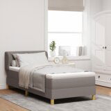  Postelja s vzmetnico Taupe 100x200 cm Tkanina, (22080862) | Shoptok.si