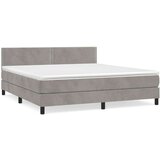  Box spring postelja z vzmetnico svetlo siva 160x200 cm žamet, (20899786) | Shoptok.si