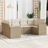  6-dijelni set vrtnih sofa s jastucima bež od poliratana | shoptok.hr