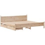 vidaXL Posteljni okvir brez vzmetnice 200x200 cm trdna borovina | Shoptok.si