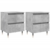  Noćni ormarići 2 kom boja betona 40x35x50 cm konstruirano drvo | shoptok.hr