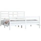  Posteljni okvir bel iz trdnega lesa 180x200 cm 6FT, (20645462) | Shoptok.si