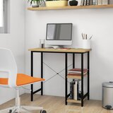 vidaXL Stol za računalo crni i boja hrasta 80 x 40 x 72 cm MDF i metal Cijene