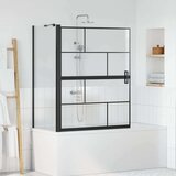  Ekran za kadu i tuš Crna i prozirna 100 x 67 x 129.5 cm | shoptok.hr