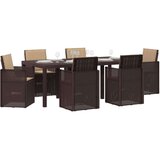  Komplet za jedilnico v vrtu z blazino 7 pcs Rjava in taupe PP, (5000301223) | Shoptok.si