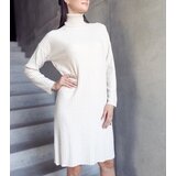 Gemre Kusama shimmering beige turtleneck midi dress | Shoptok.si