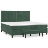 vidaXL Krevet s oprugama i madracem tamnozeleni 200x200 cm baršunasti | shoptok.hr