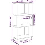Ormarić za knjige / pregrada sivi 51x25x101 cm od borovine | shoptok.hr