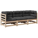  The Living Store Vrtna sedežna garnitura 3-delna z blazinami trdna borovina - Vrtna Sedežna Garnitura, (21451332) | Shoptok.si